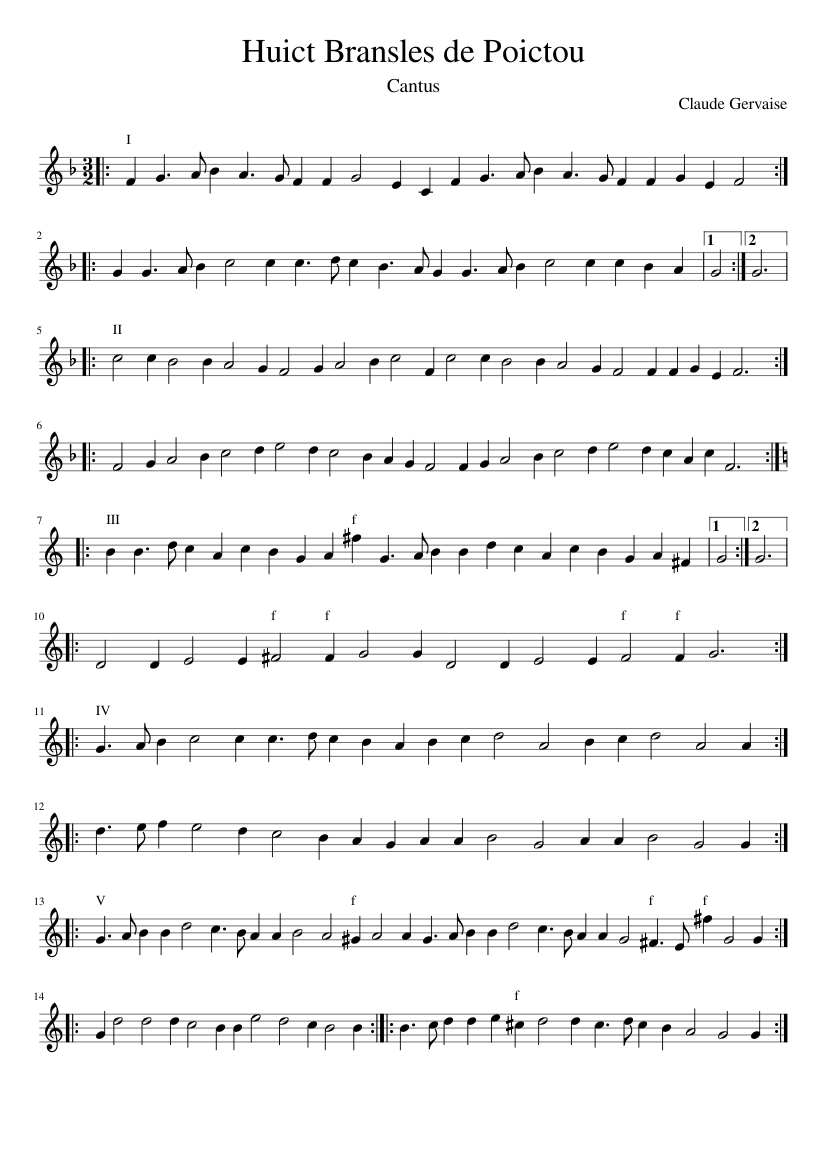 Huict Bransles de Poictou