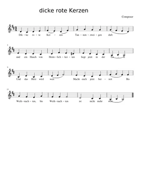 dicke rote kerzen by Misc Christmas free sheet music | Download PDF or  print on Musescore.com