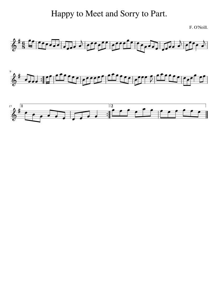 Happy to meet and sorry to part