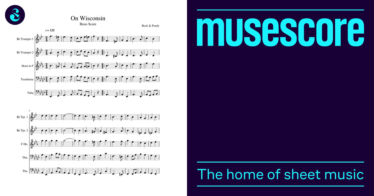 On Wisconsin Sheet music for Trombone, Cornet, Tuba, French horn (Mixed ...