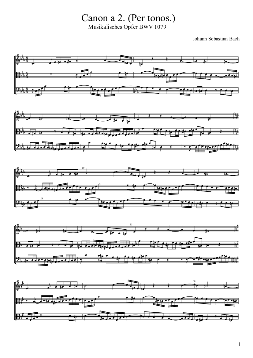 Canon in A minor BWV 1073