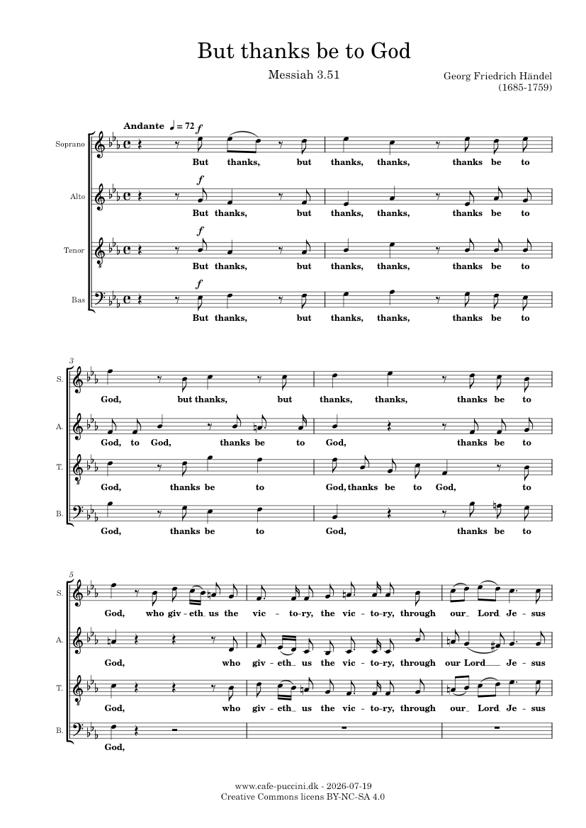 Messiah, 3.51 But thanks be to God - Händel Sheet Music for