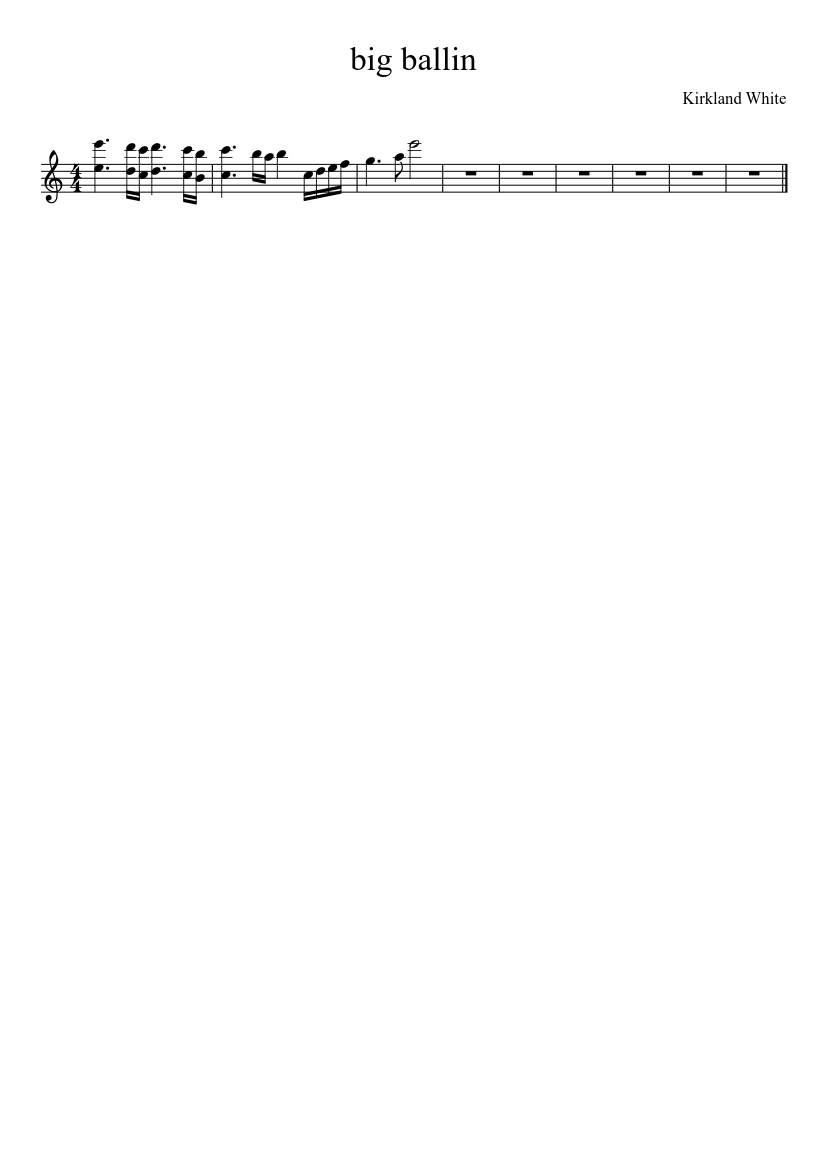 big ballin Sheet Music for French horn (Solo) | MuseScore.com
