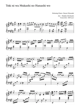 Tokiko Kato - Tokiniwa Mukashino Hanashiwo / Letter Notation Partition  musicale by Misa / Kalimba Music