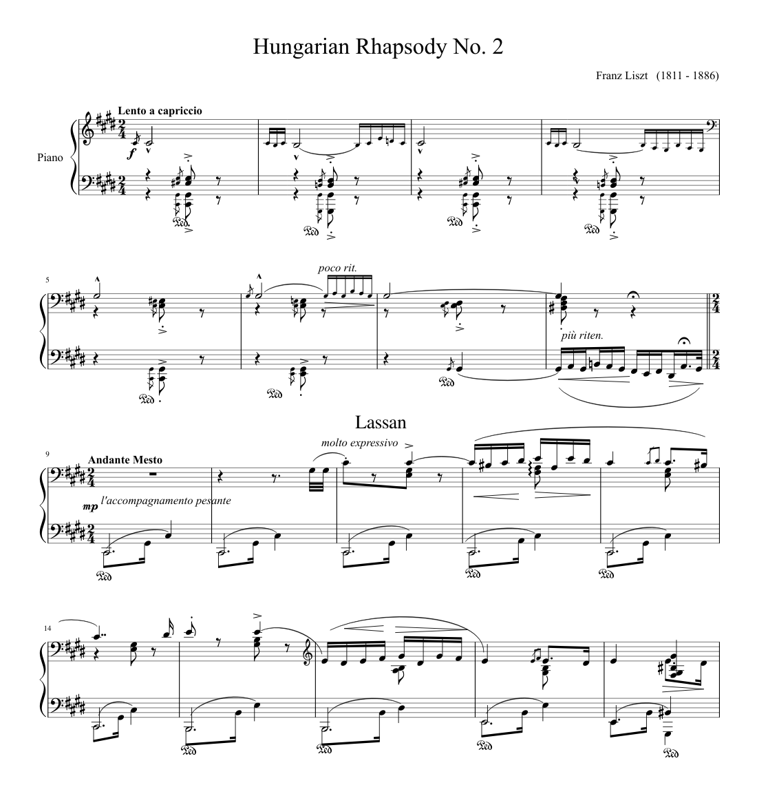 Hungarian Rhapsody No.2 S.244/2