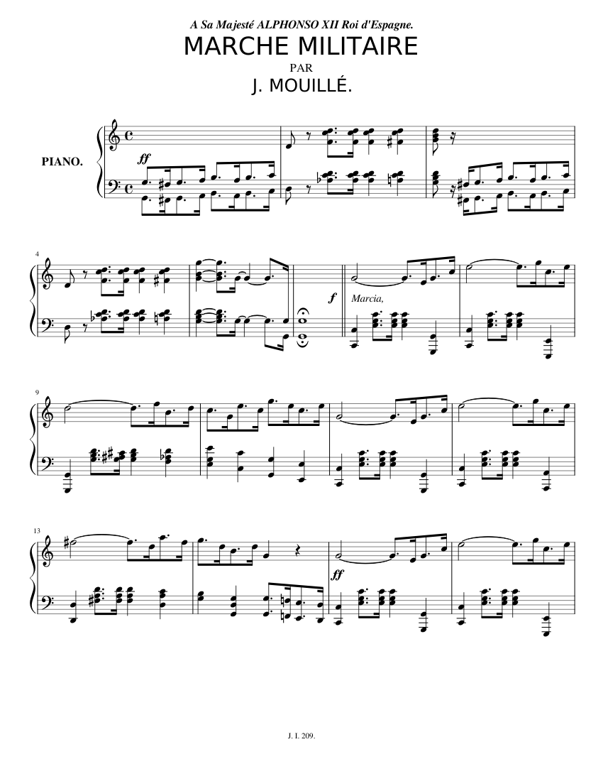 Sheet] Marche Militaire Piano PDF, Hợp âm Piano, Mp4/midi