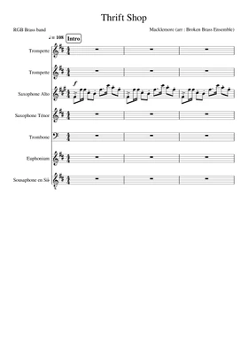 flute sheet music for thrift shop