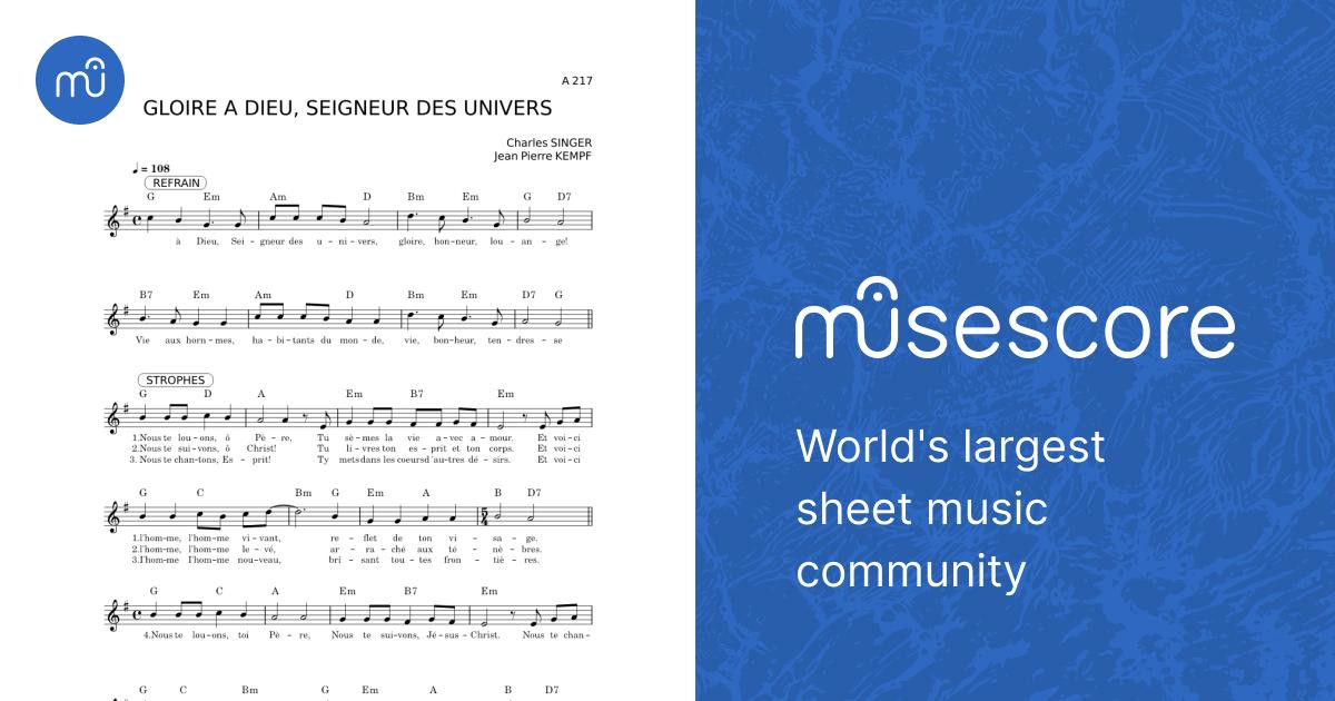 Gloire à Dieu Patrick Richard Sheet music for Synthesizer (Solo