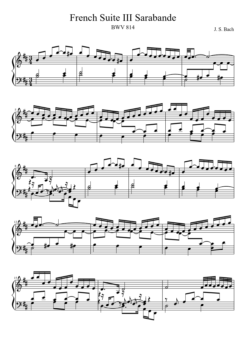 French Suite No.3 in B minor BWV 814