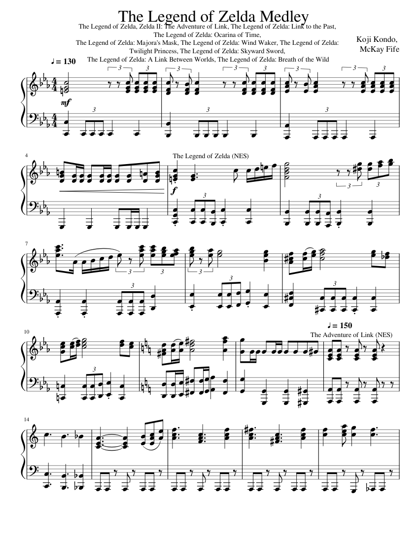 The Legend of Zelda Medley - (Nintendo Medley's #3) Sheet music for Piano  (Solo) | Musescore.com