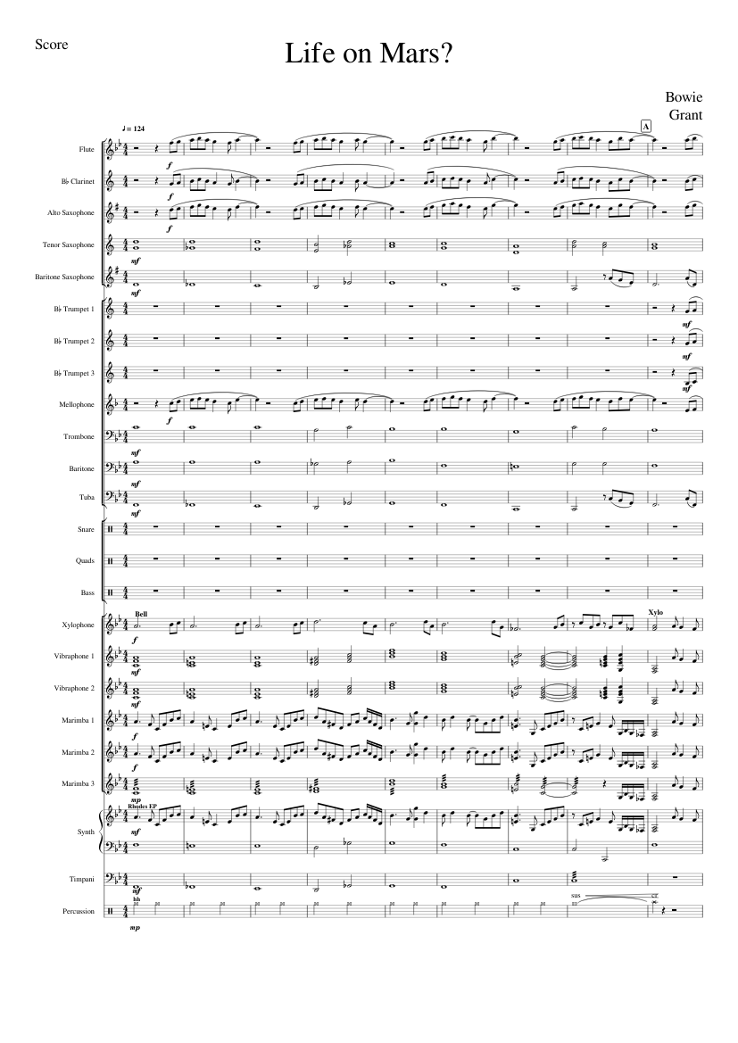 Life on Mars? Final Revision Sheet music for Piano, Trombone, Euphonium