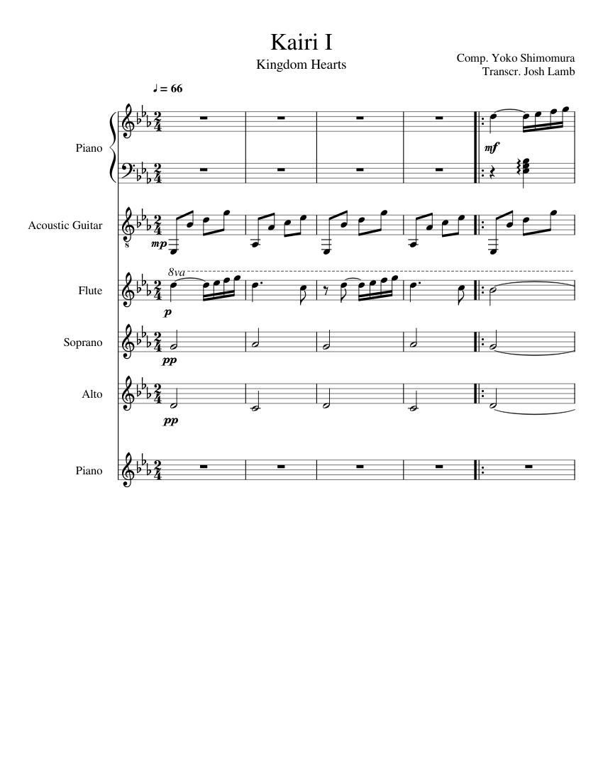 Kairi I Sheet music for Piano, Soprano, Alto, Flute & more instruments  (Mixed Ensemble) | Musescore.com