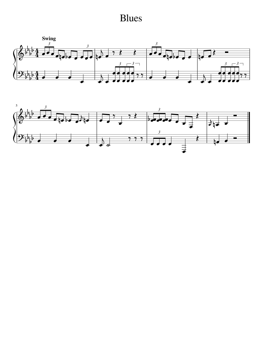 Blues Sheet music for Piano (Solo) | Musescore.com