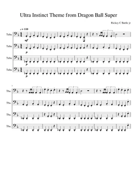 Free Ultra Instinct Theme by Dragon Ball Super sheet music | Download PDF  or print on Musescore.com