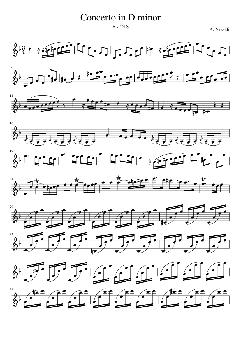 Violin Concerto in D minor RV 248