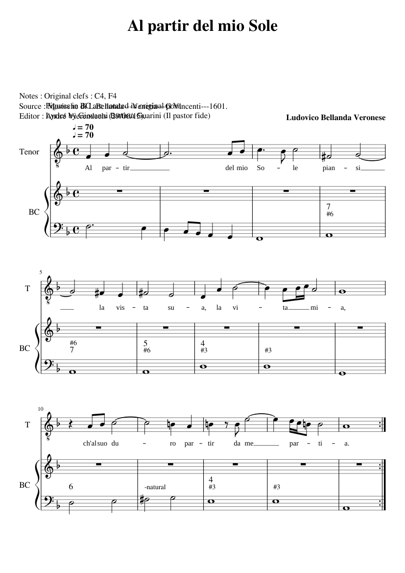 Al partir del mio Sole