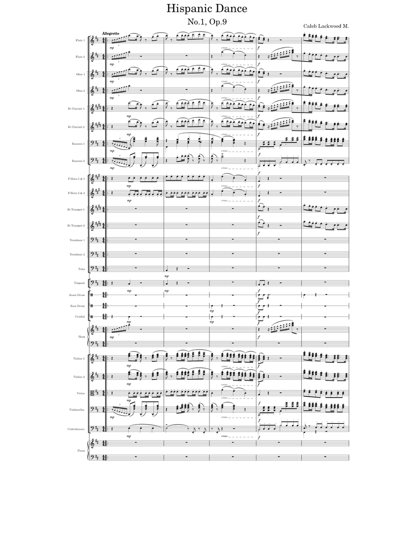Hispanic Dance No.1, Op.9 by Caleb Lackwood M. Sheet music for Piano