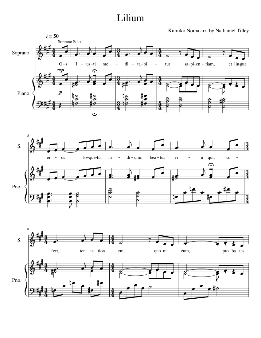Lilium Duet Sheet music for Piano, Soprano (Piano-Voice) | Musescore.com