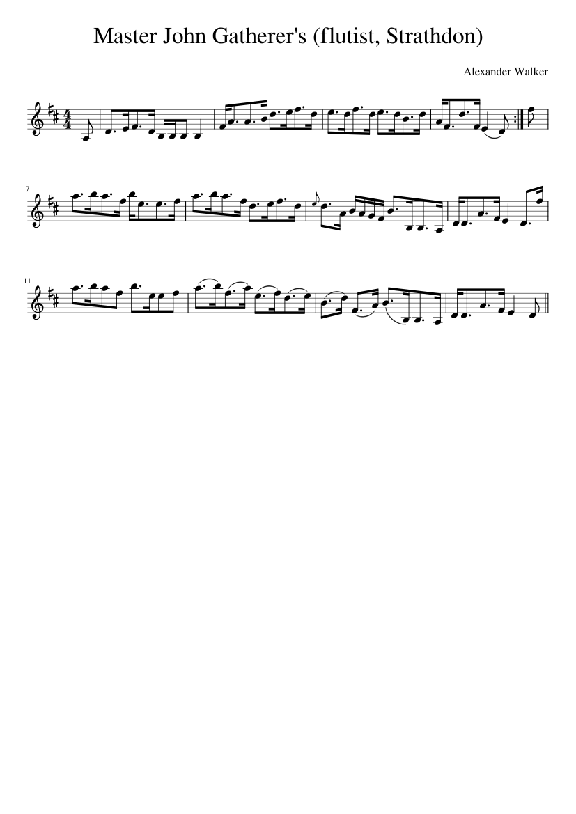 Master John Gatherer's (flutist Strathdon)