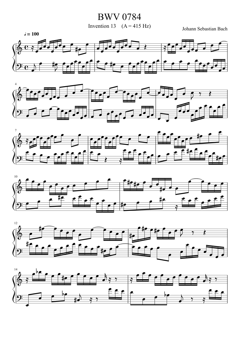 Invention in A minor BWV 784