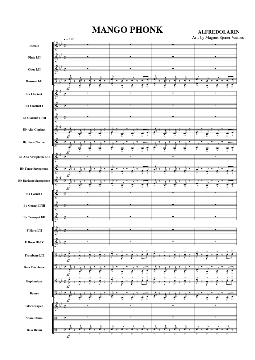 MANGO PHONK For Concert Band Sheet Music For Trombone Tuba Flute MANGO PHONK For Concert Band Sheet Music For Trombone Tuba Flute