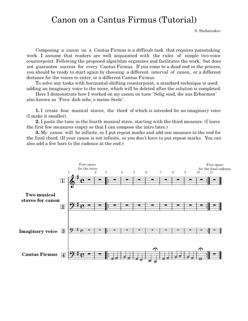 Canon on a Cantus Firmus (Tutorial) Sheet music for Organ (Solo
