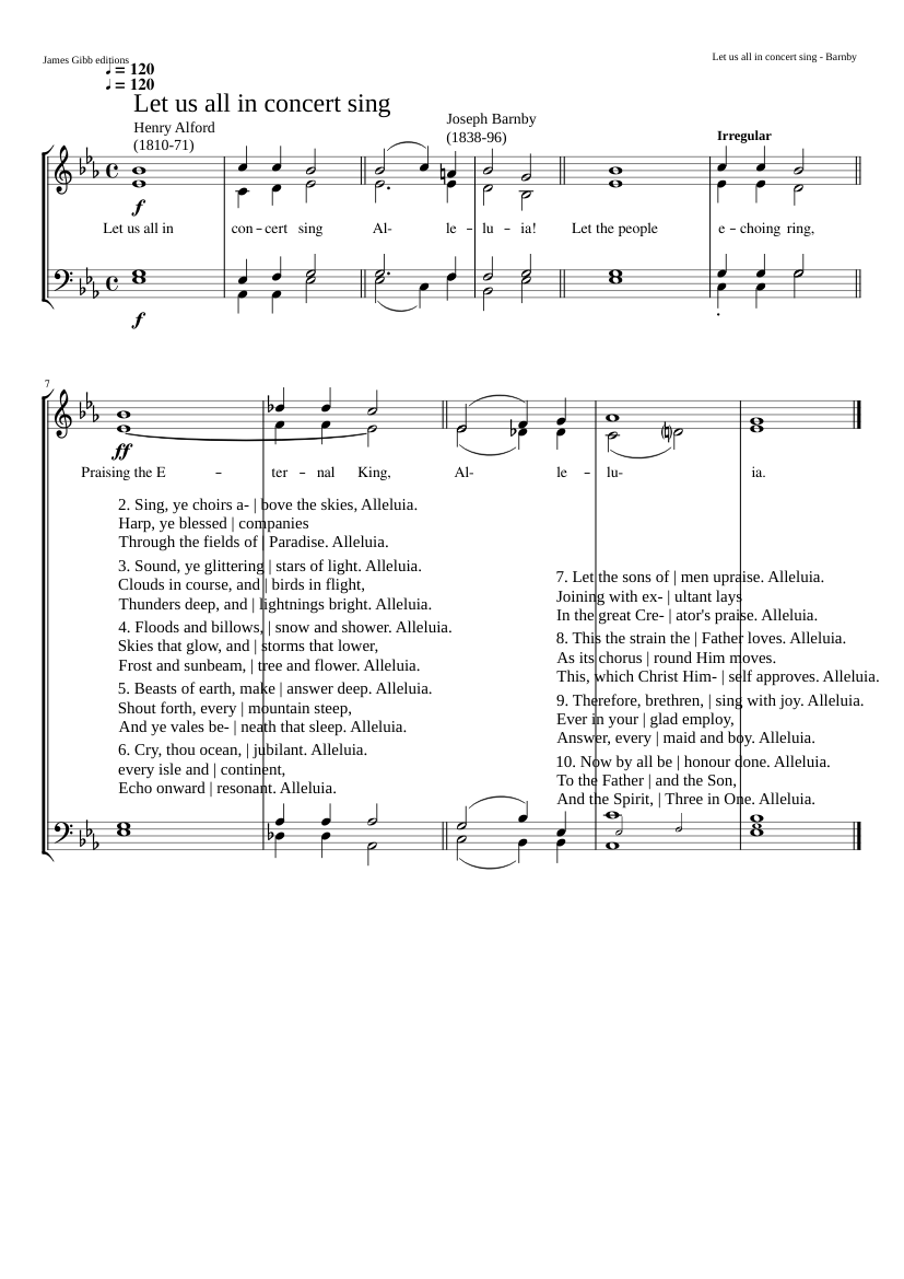 Let us all in concert sing