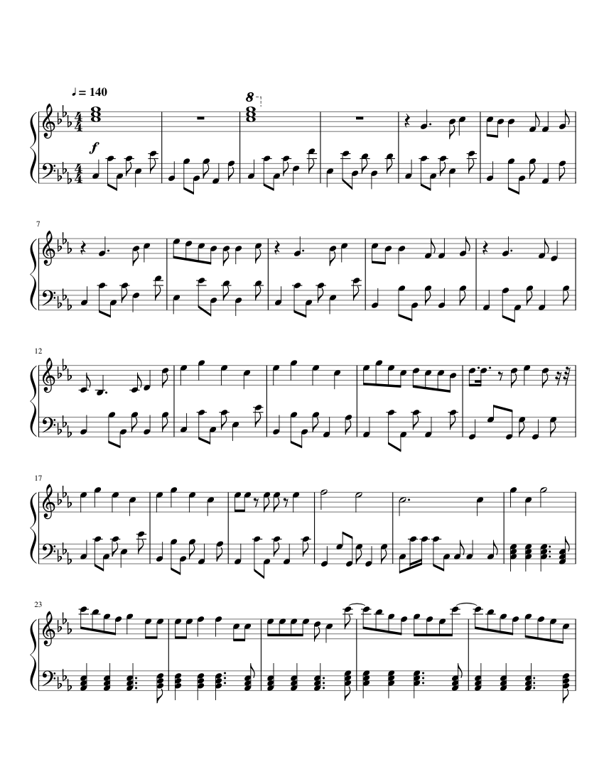 Wildfire!! Sheet music for Piano (Solo) | Musescore.com