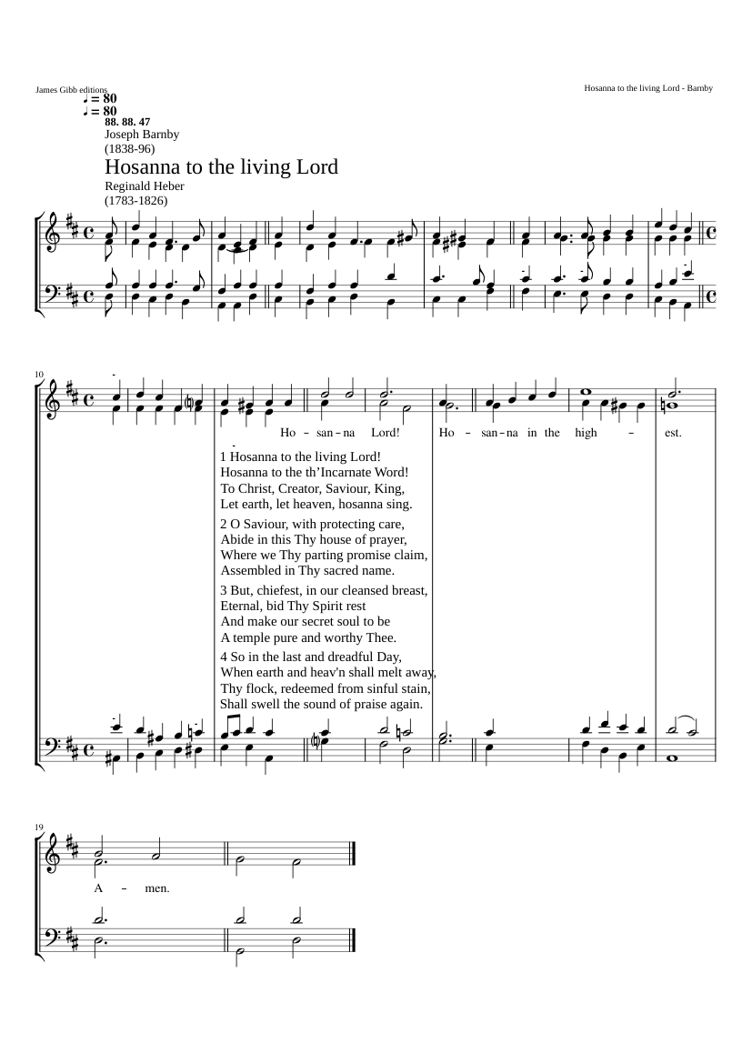 Hosanna to the living Lord