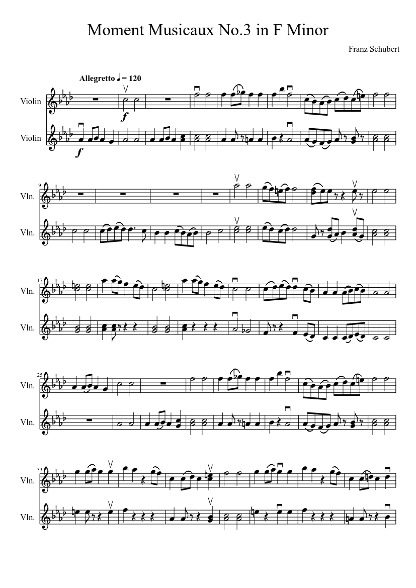 Moments Musicaux Opus 94 No. 3 in F minor