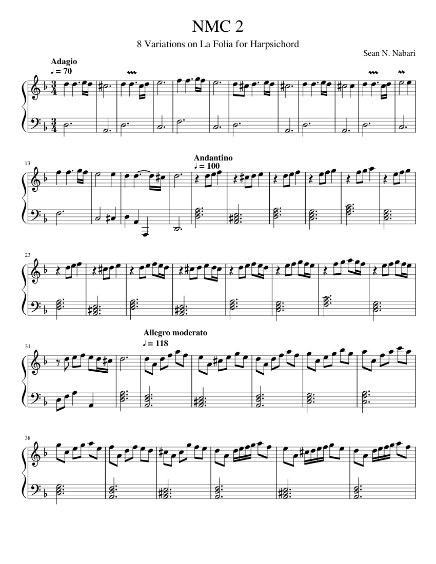 NMC 2 - 8 Variations on La Folia for Harpsichord