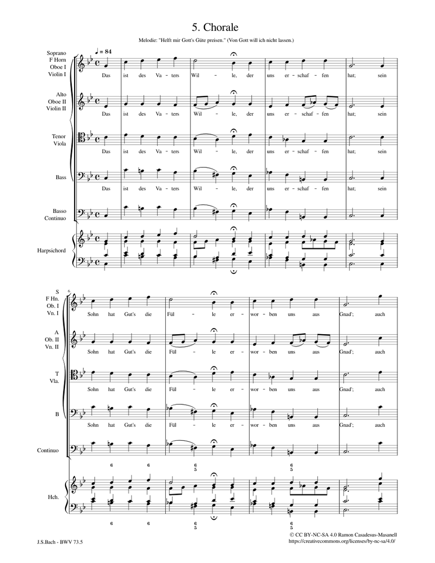 Herr, wie du willt, so schicks mit mir, BWV 73 / Mvt. 5 Johann