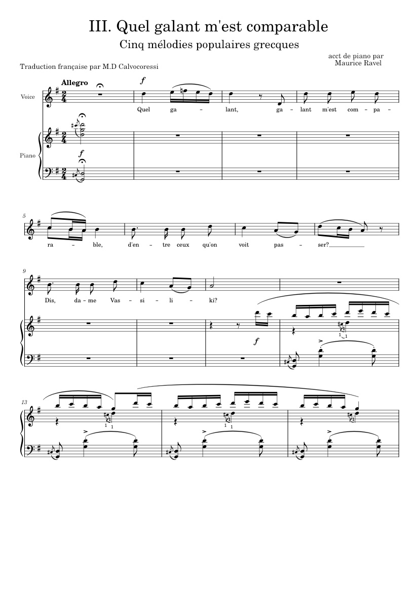 Cinq mélodies populaires grecques