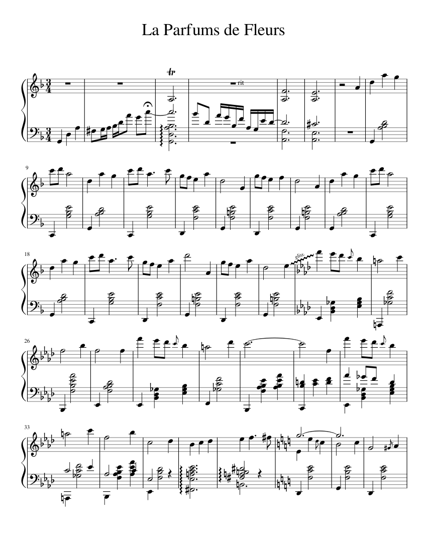 La Parfum de Fleurs Sheet music for Piano (Solo) | Musescore.com