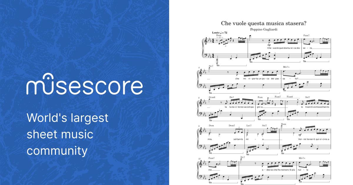 Che vuole questa musica stasera? Sheet music for Piano (Solo) |  Musescore.com