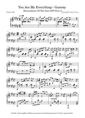 Free You Are My Everything by Gummy 거미 sheet music | Download PDF or print  on Musescore.com