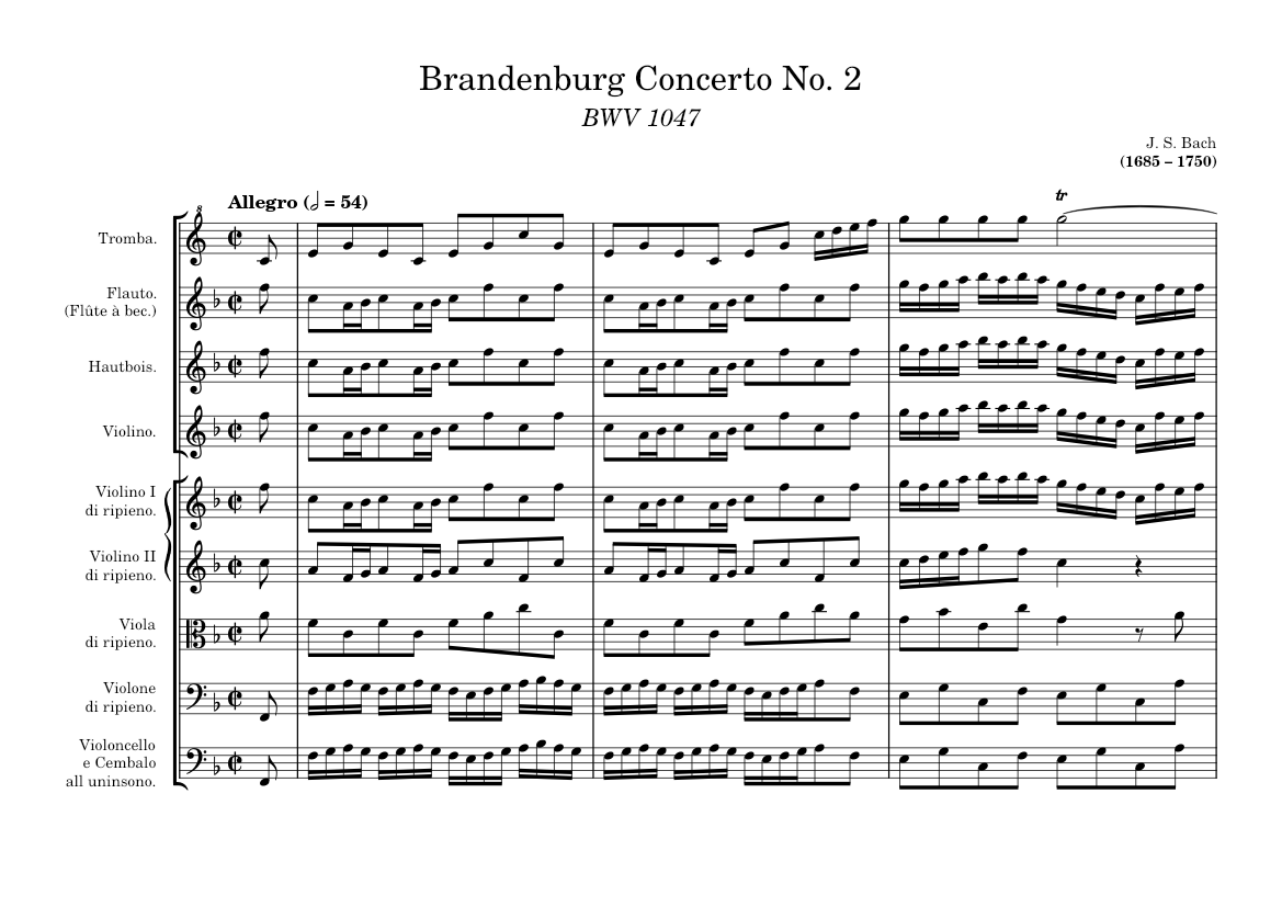 Brandenburg Concerto No.2 in F major BWV 1047