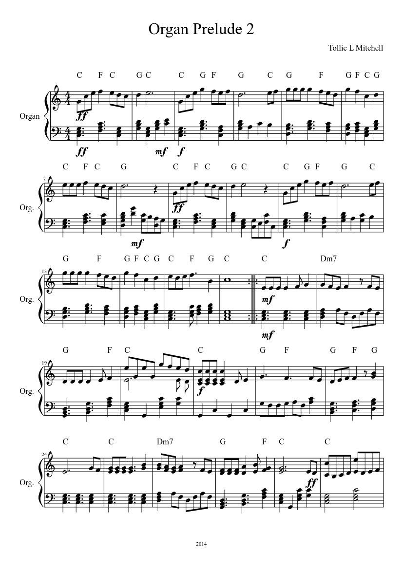 Organ Prelude 2 Sheet Music For Organ (Solo) | Musescore.com