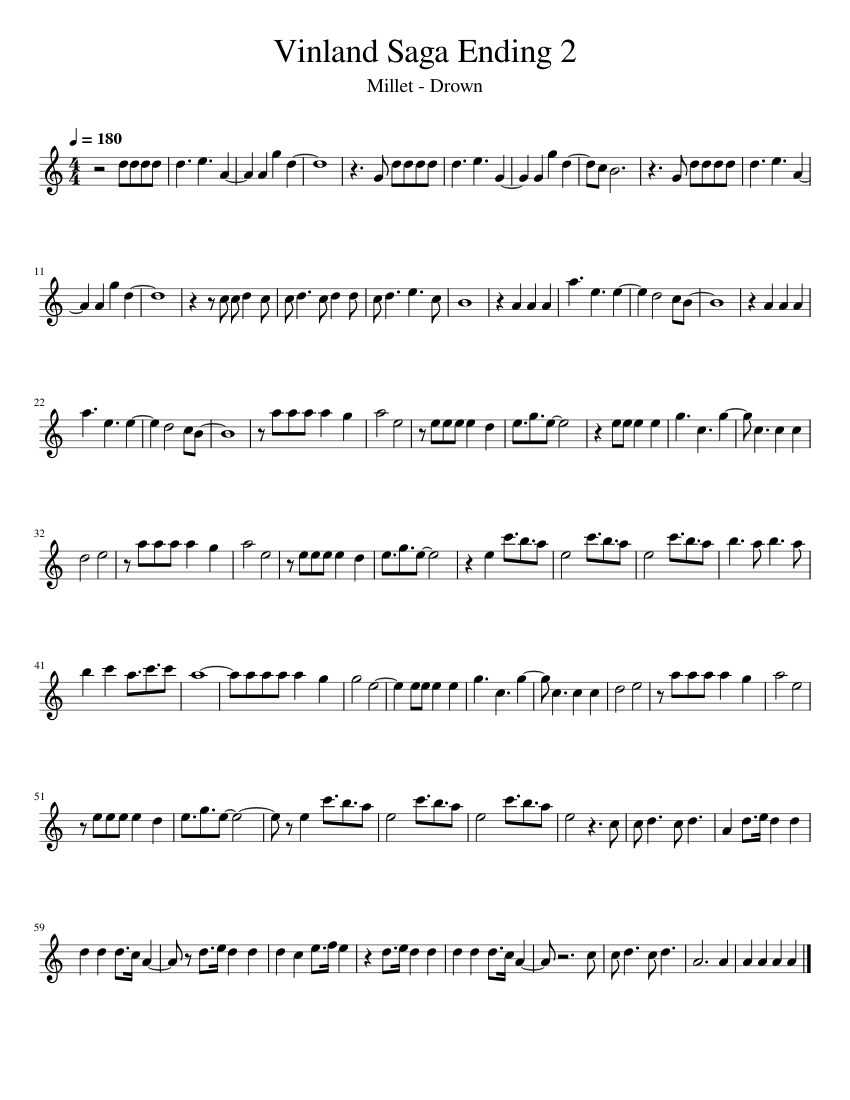 Vinland Saga Opening 2 Sheet music for Flute (Solo)