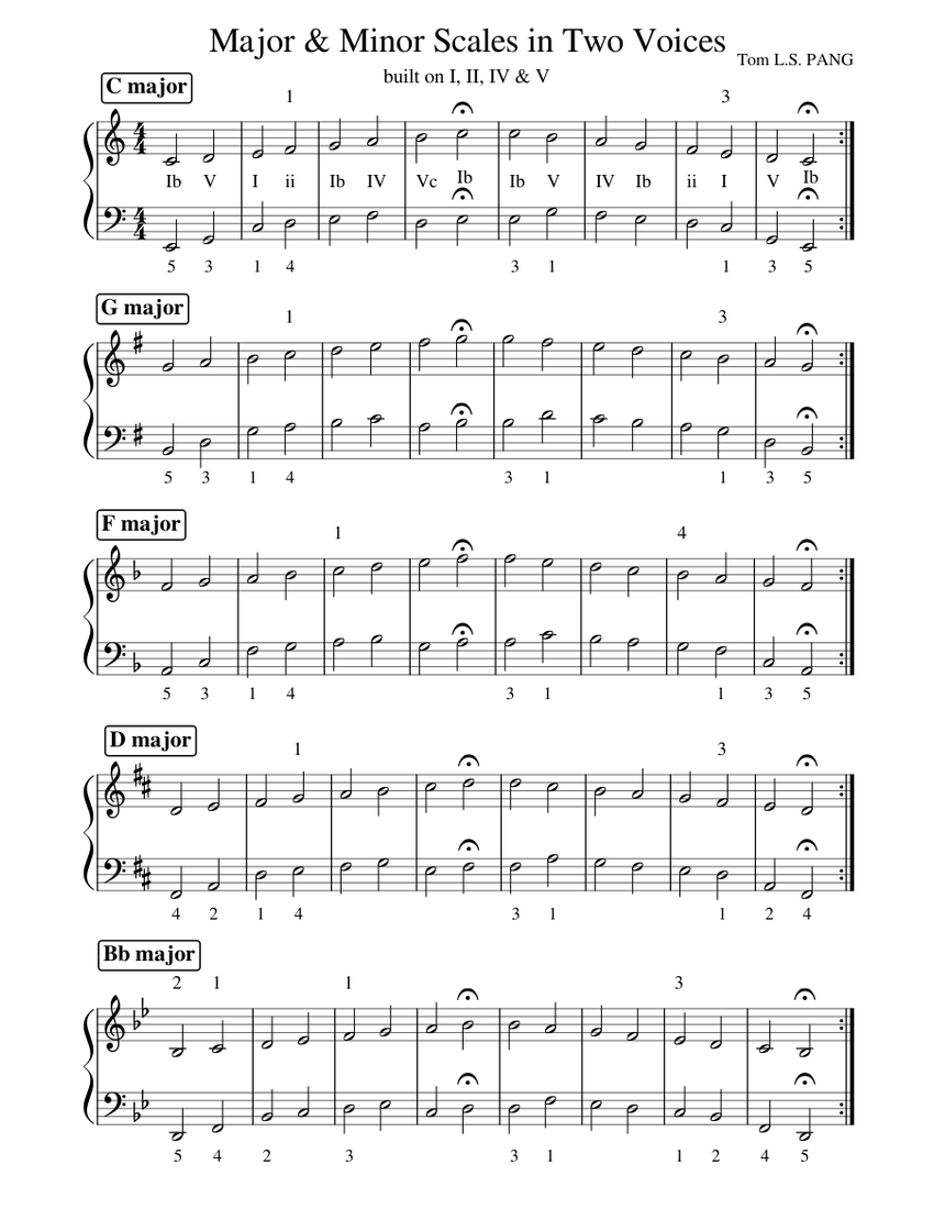 Major_&_Minor_Scales_in_Two_Voices Sheet music for Piano (Solo) Easy ...