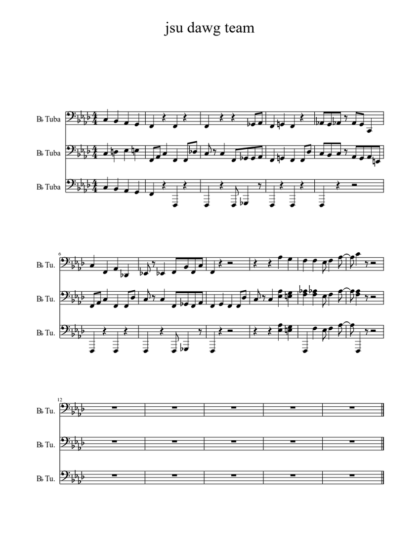 jsu dawg team Sheet music for Tuba (Mixed Trio)