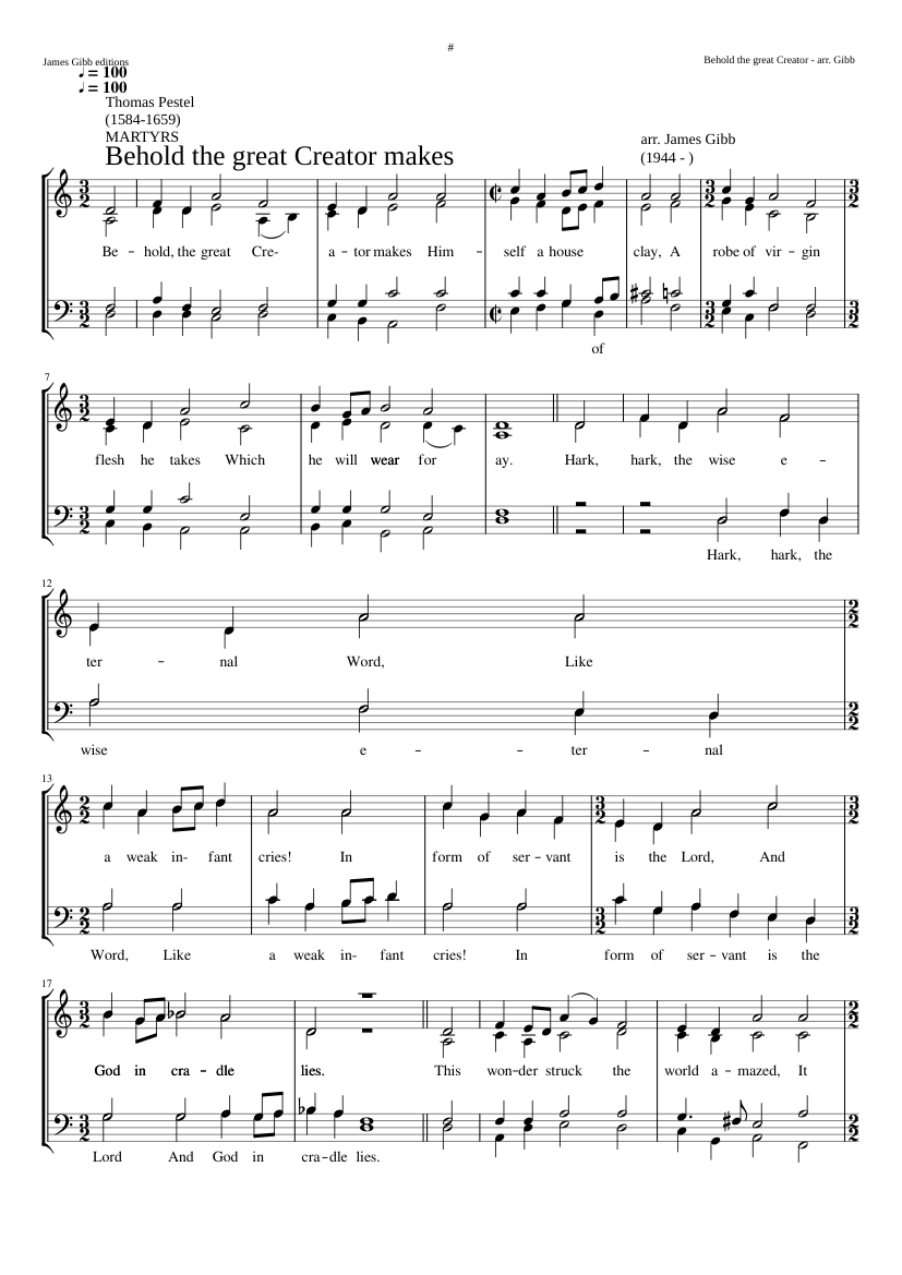 Behold the great Creator makes