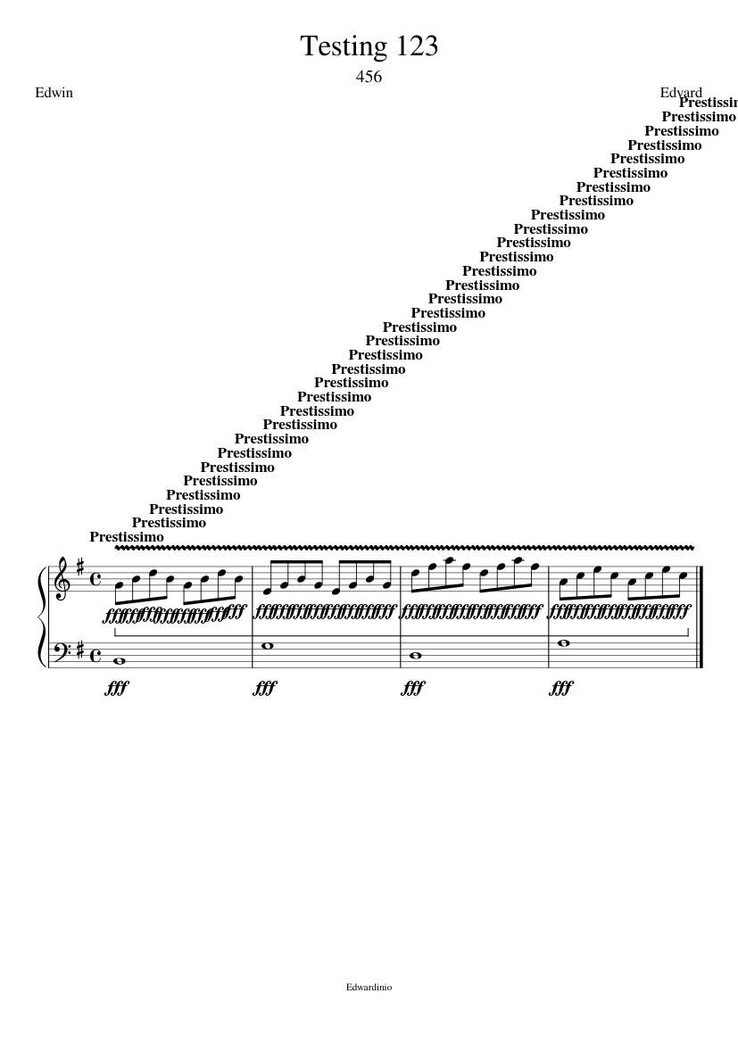 Testing 123 Sheet Music for Piano (Solo) easy | MuseScore.com