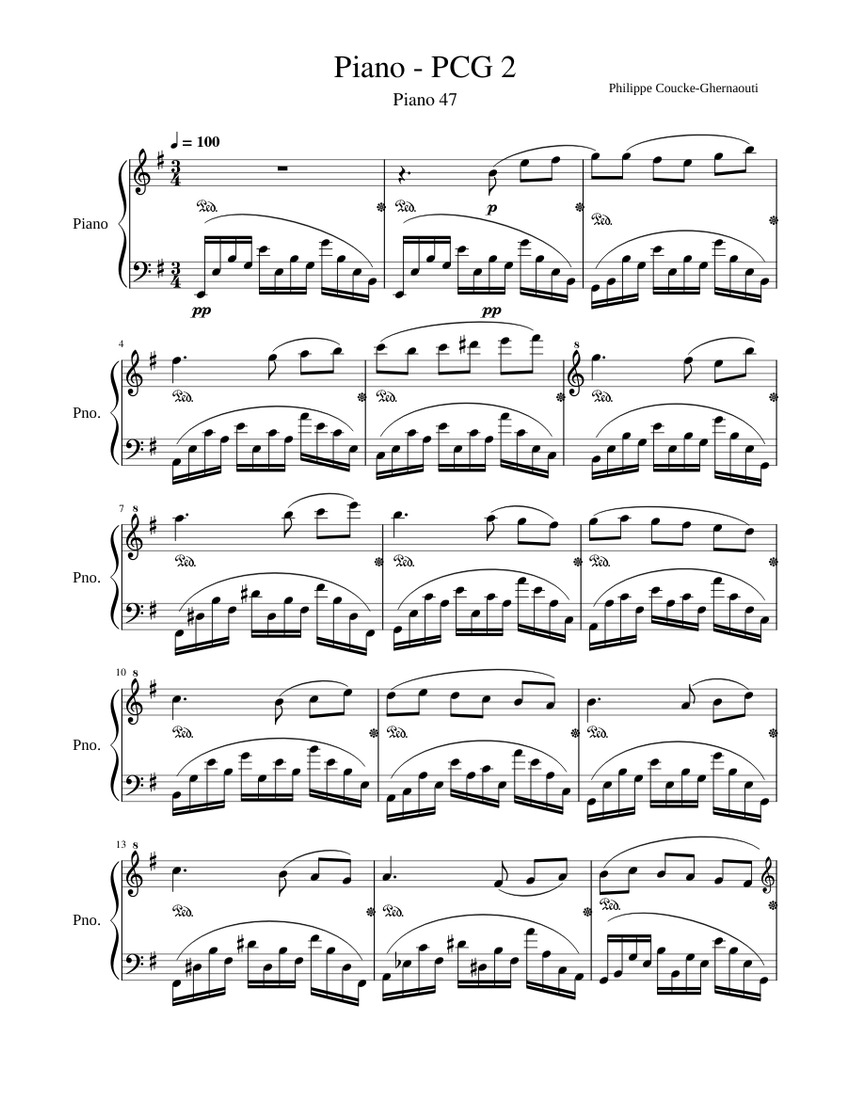 Pvg Score Piano 47 - PCG Sheet music for Piano (Solo) | Musescore.com