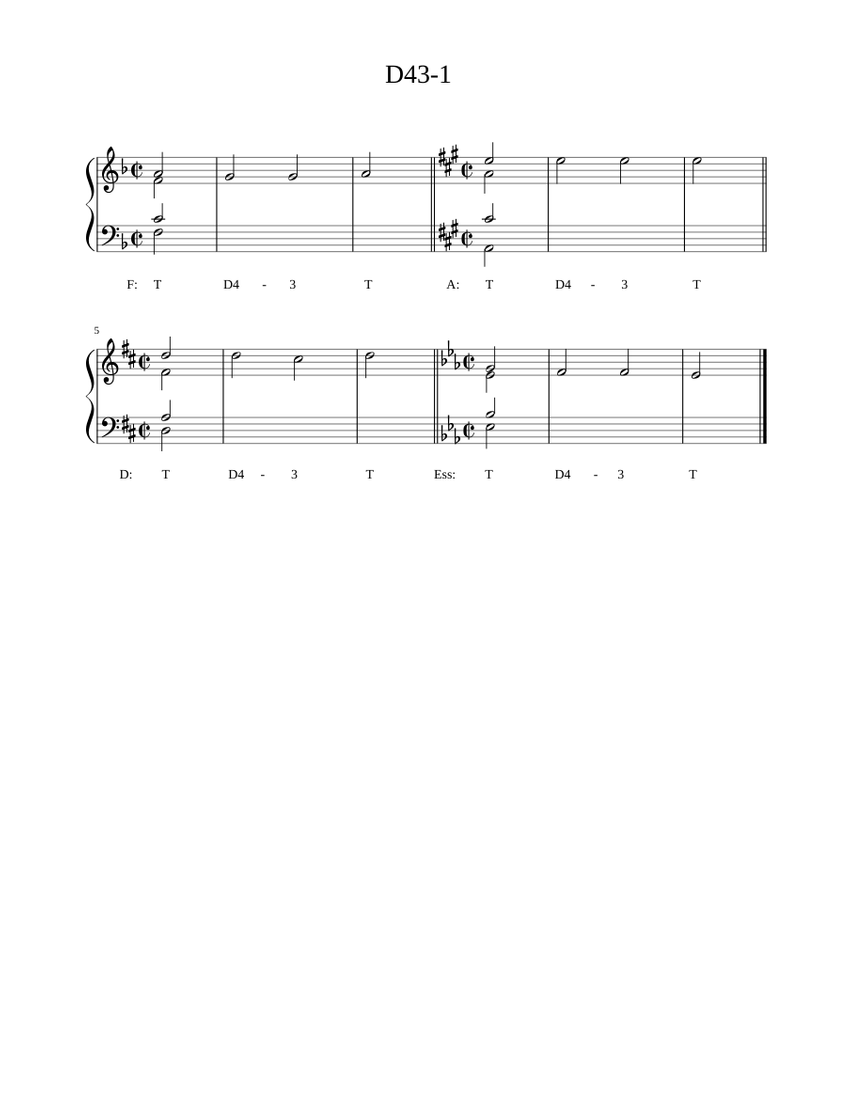 Ackord med förhållningar: D43-1 Sheet music for Piano (Solo) | Musescore.com
