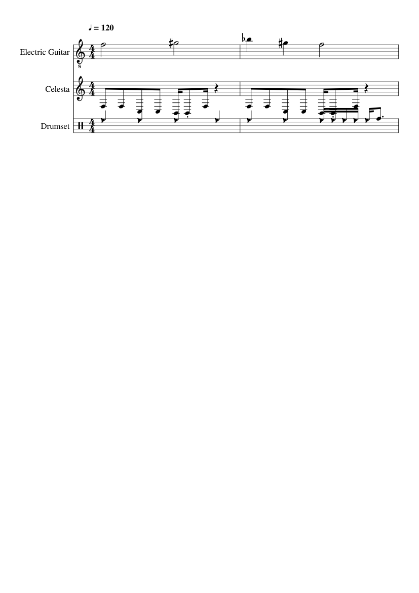 Baldi's Basics Title! Sheet music for Celesta, Guitar, Drum group ...