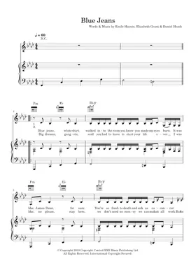 Free Blue Jeans by Lana Del Rey sheet music | Download PDF or print on  Musescore.com