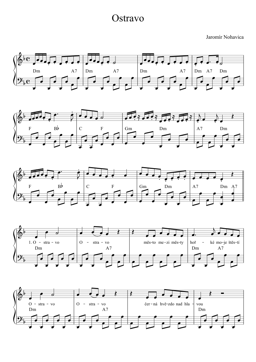 Ostravo Sheet music for Accordion (Solo) | Musescore.com