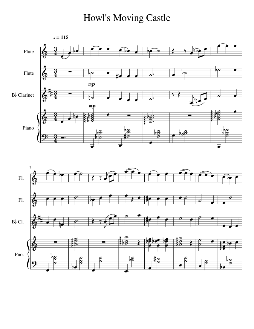 in PDF or MIDI free sheet music for Howl's Moving Castle by Joe Hisais...