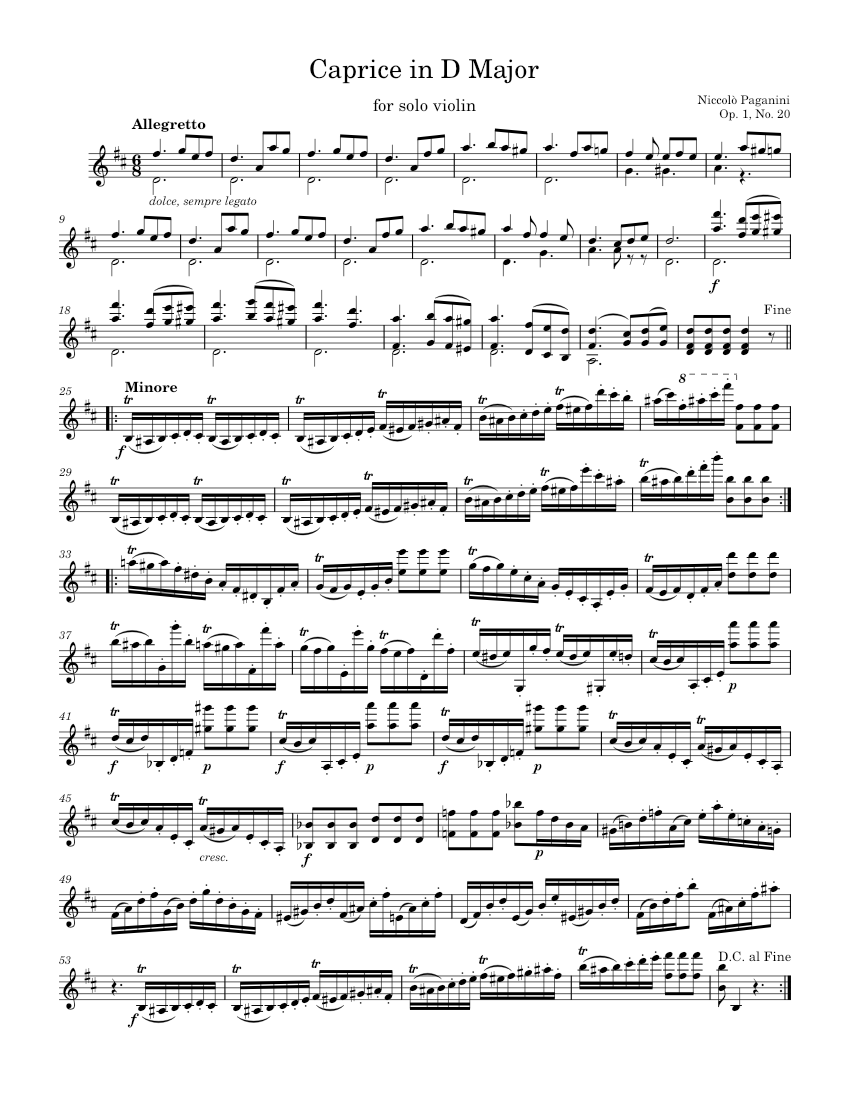 24 Caprices for Solo Violin Op.1